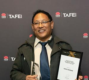 Tibetan refugee wins TAFE NSW award for giving his all
