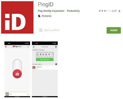 Screen shot of the PingID App on the Google Play Store