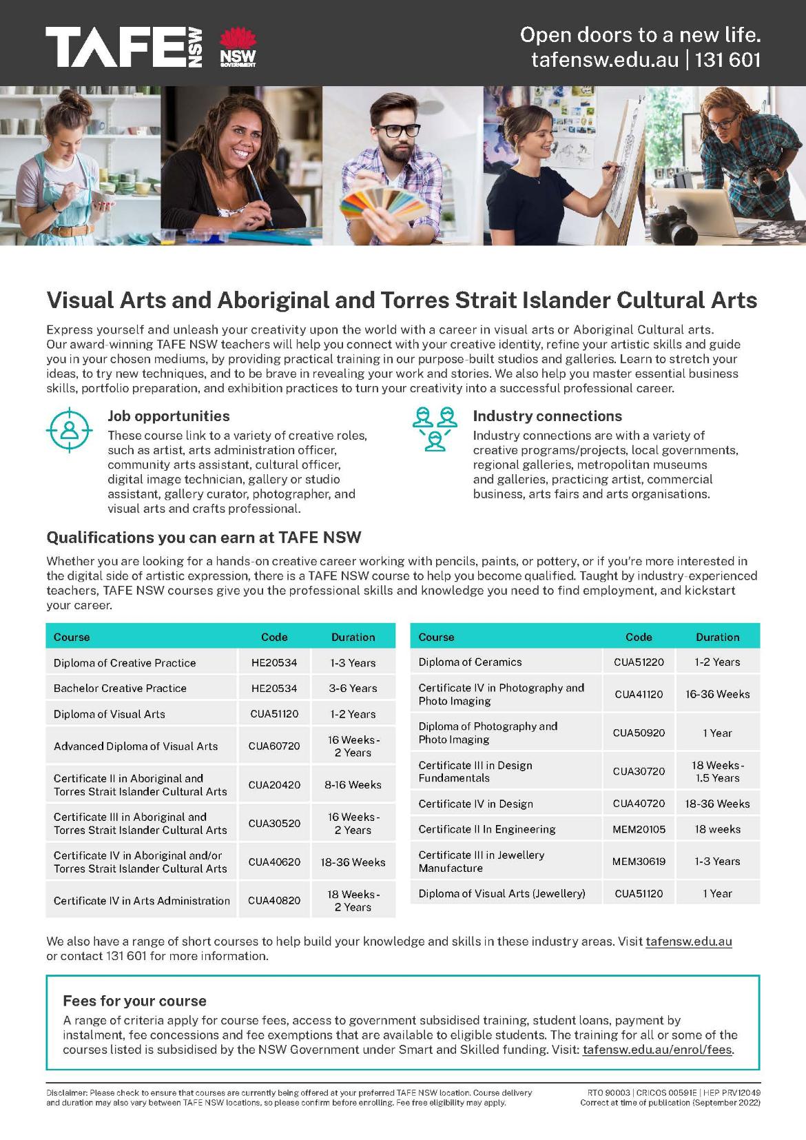 Visual Arts and Aboriginal and Torres Strait Islander Cultural Arts